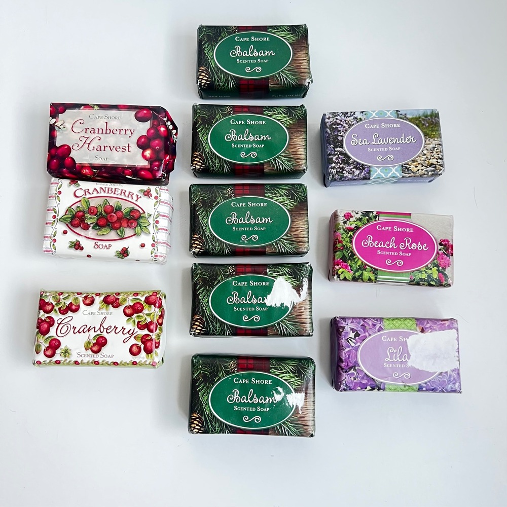 Cape Shore Scented Bar Soap Lot of 11 Balsam Cranberry Beach Rose Lavender Lilac